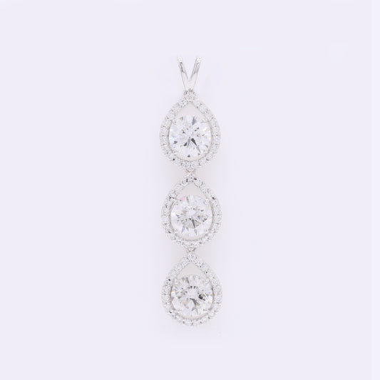 5.48 Carats Lab Grown Diamond 14K Gold Pendant
