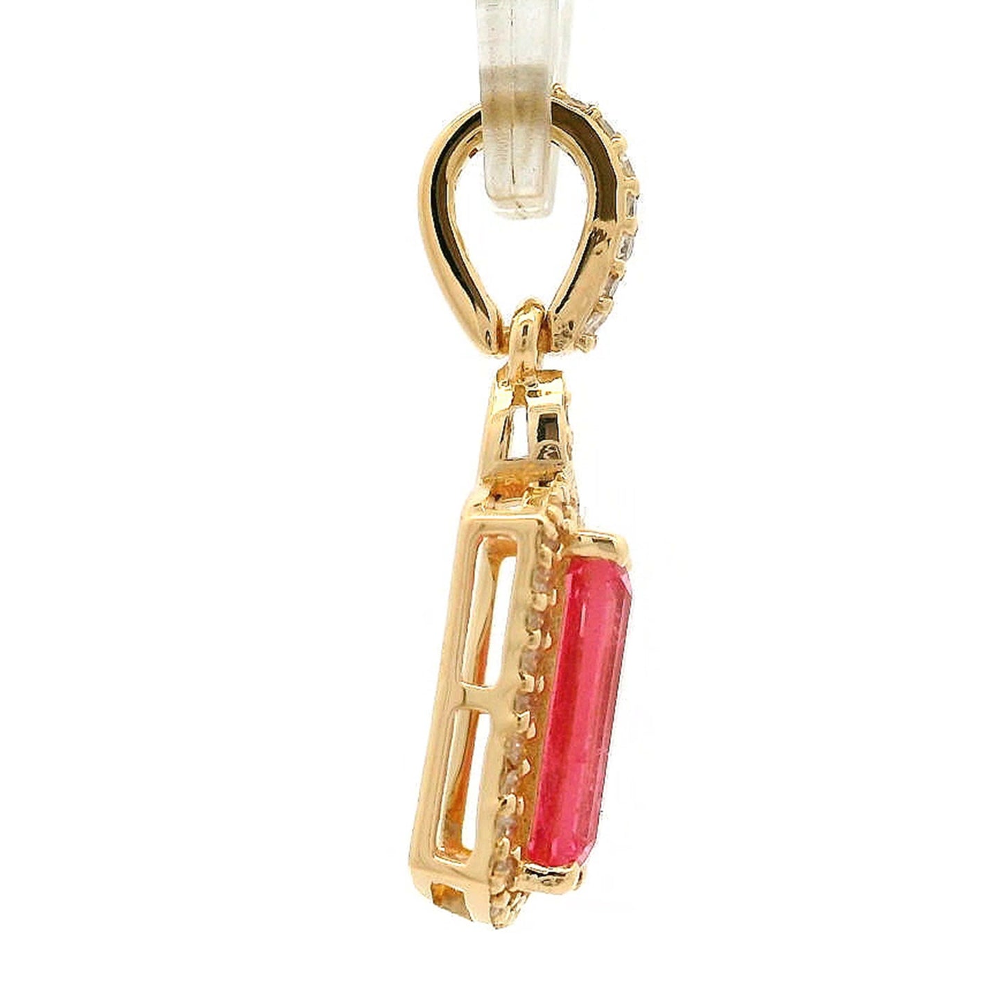 0.96 Ct Octagon Tourmaline 14K Gold Pendant
