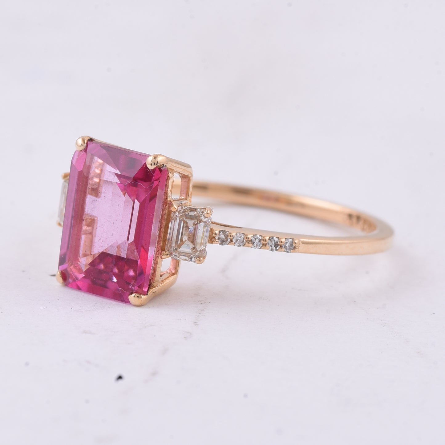 2.88 Ct Octagon Step Cut Natural Topaz 14K Gold Ring