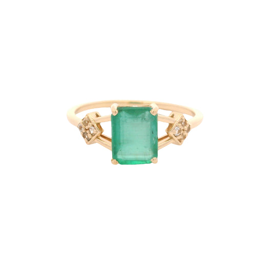 1.49 Ct Octagon Emerald 14K Gold Ring