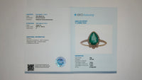 1.48 Ct Pear Mixed Cut Natural Emerald 14K Gold Ring