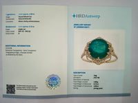 4.05 Ct Round Natural Emerald 14K Gold Ring