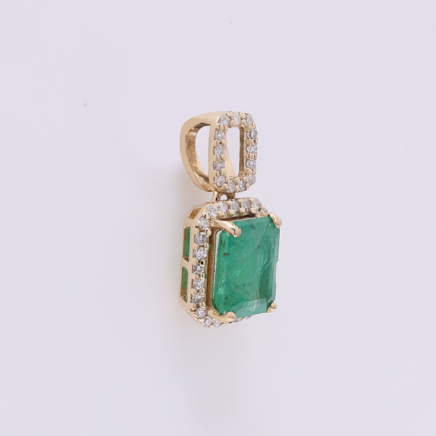 1.12 Ct Octagon Emerald 14K Gold Pendant