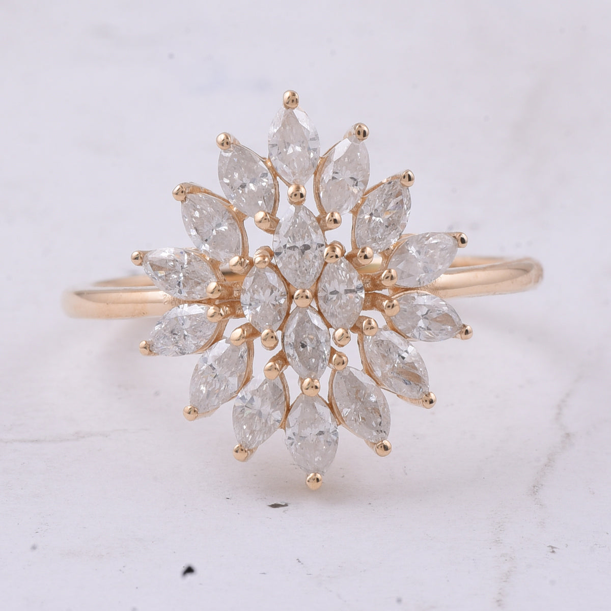 1.02 Ct Marquise Natural Diamond 14K Gold Ring