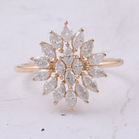 1.02 Ct Marquise Natural Diamond 14K Gold Ring