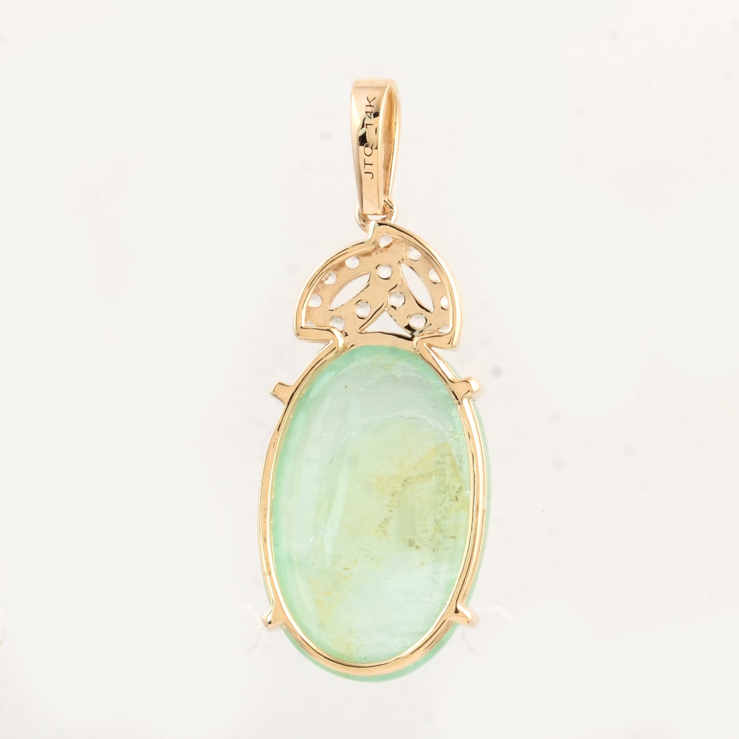 7.52 Ct Oval Emerald 14K Gold Pendant