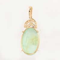 7.52 Ct Oval Emerald 14K Gold Pendant