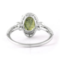 2.95 Ct Oval Mixed Cut Natural Green Sapphire 950 Platinum Ring