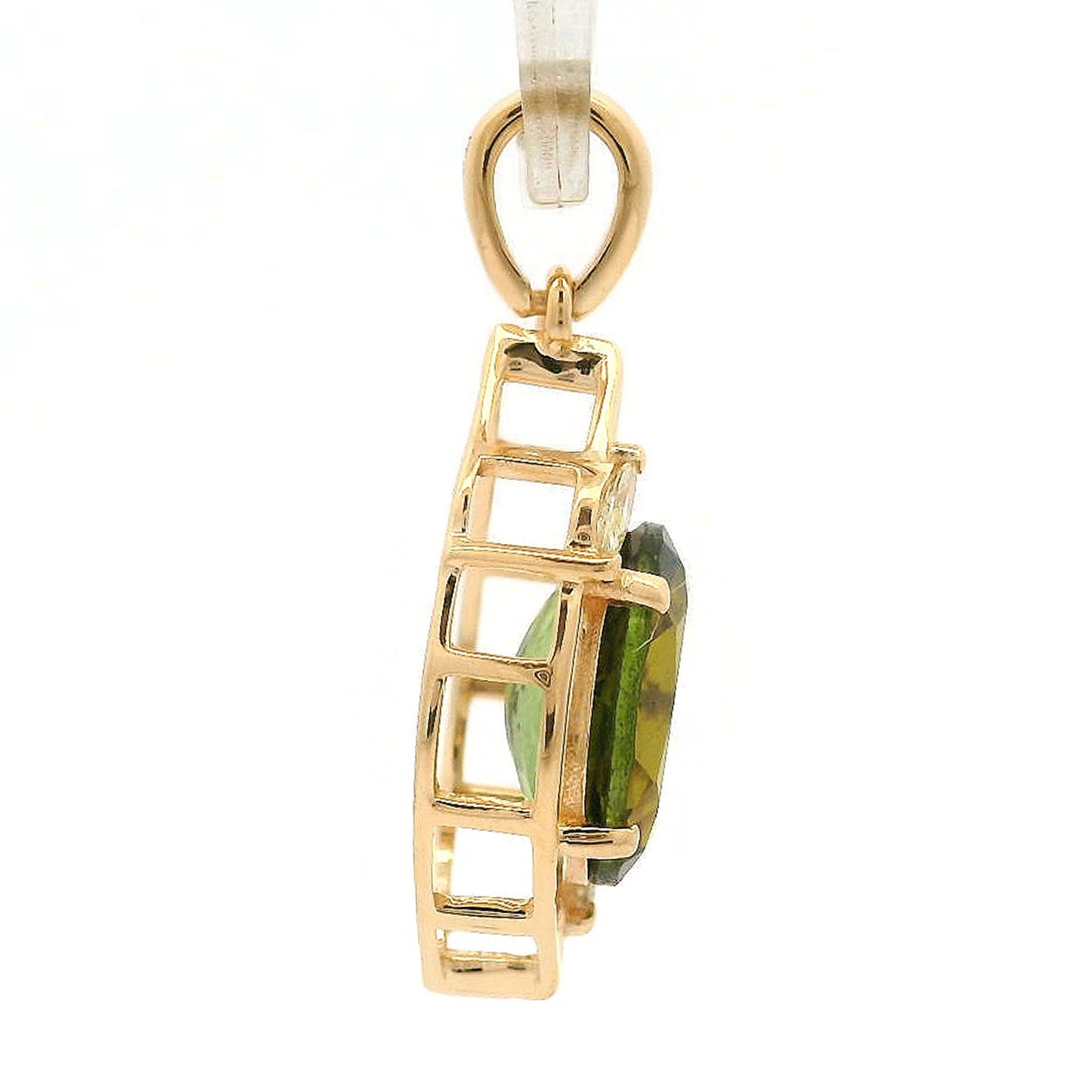 1.92 Ct Oval Tourmaline 14K Gold Pendant