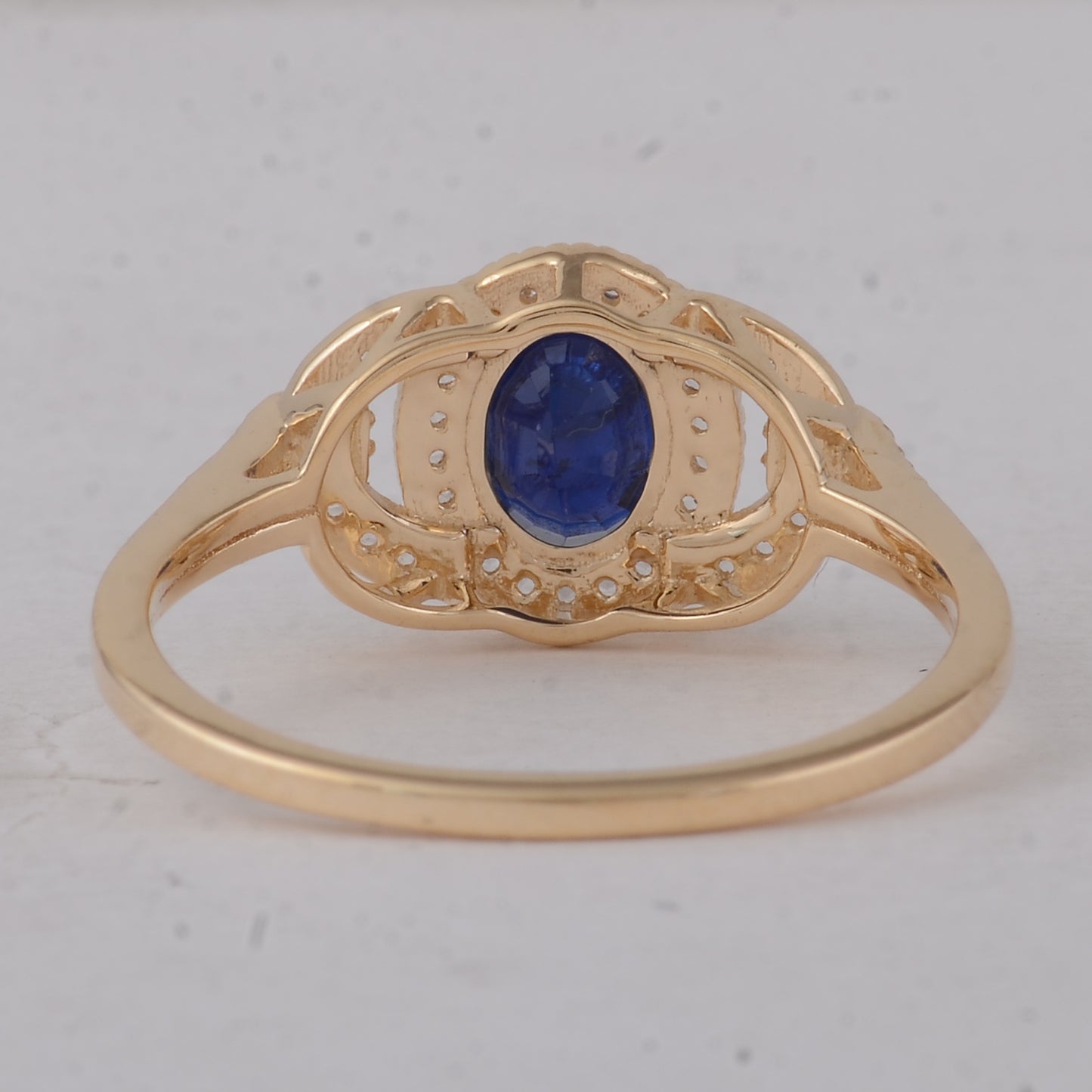 1.32 Ct Oval Blue Sapphire 9K Gold Ring