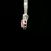 1.82 Ct Oval Pink Topaz, White Zircon 925 Sterling Silver Pendant