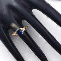 1.73 Ct Oval Mixed Cut Natural Sapphire 14K Gold Ring