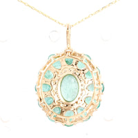 2.66 Ct Oval Emerald 14K Gold Pendant