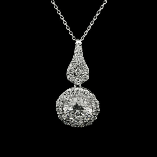 2.20 Carats Lab Grown Diamond 14K Gold Pendant