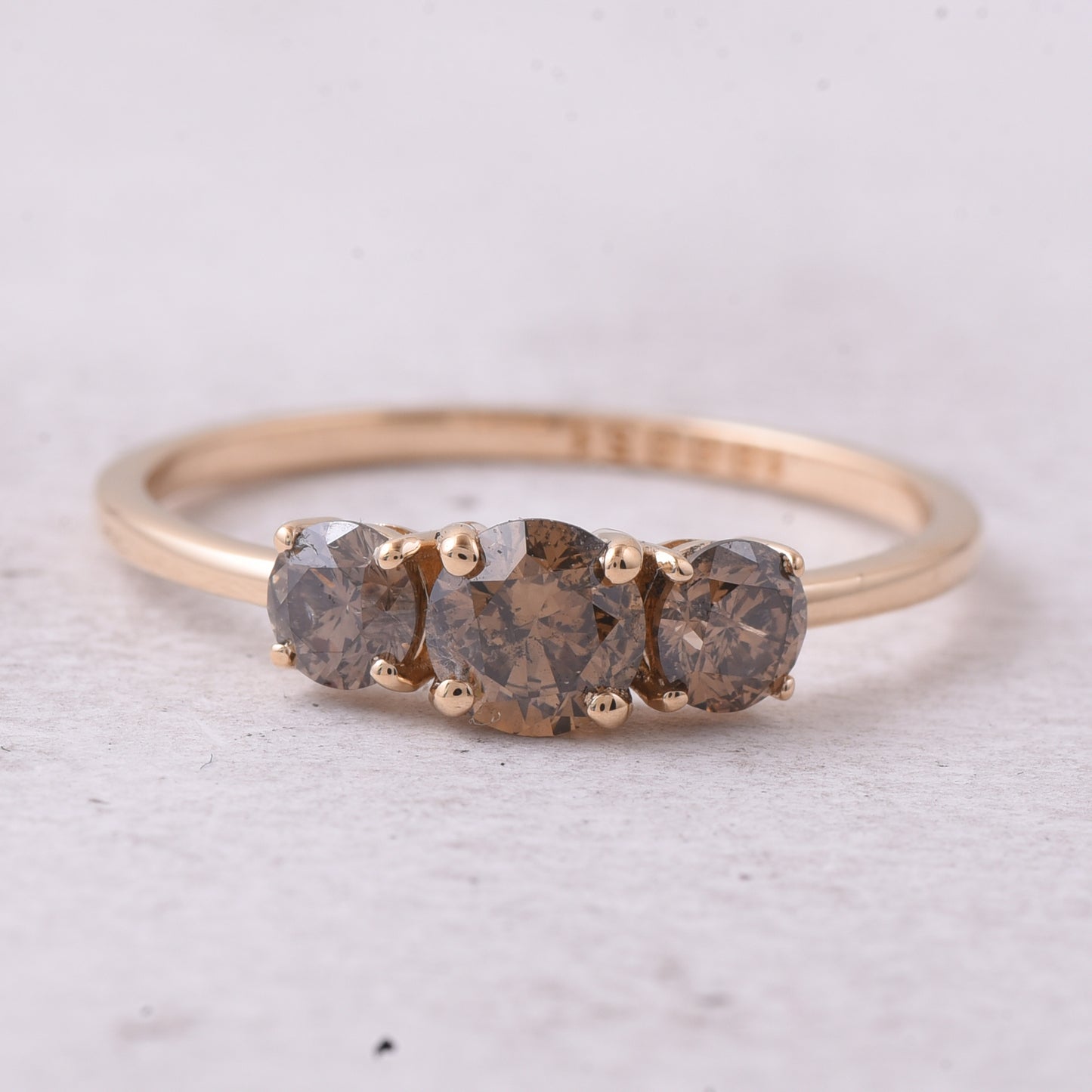 0.90 Ct Round Dark Brown Diamond 14K Gold Ring
