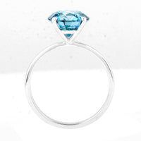 3.08 Carats Blue Lab Grown Diamond 14K Gold Ring