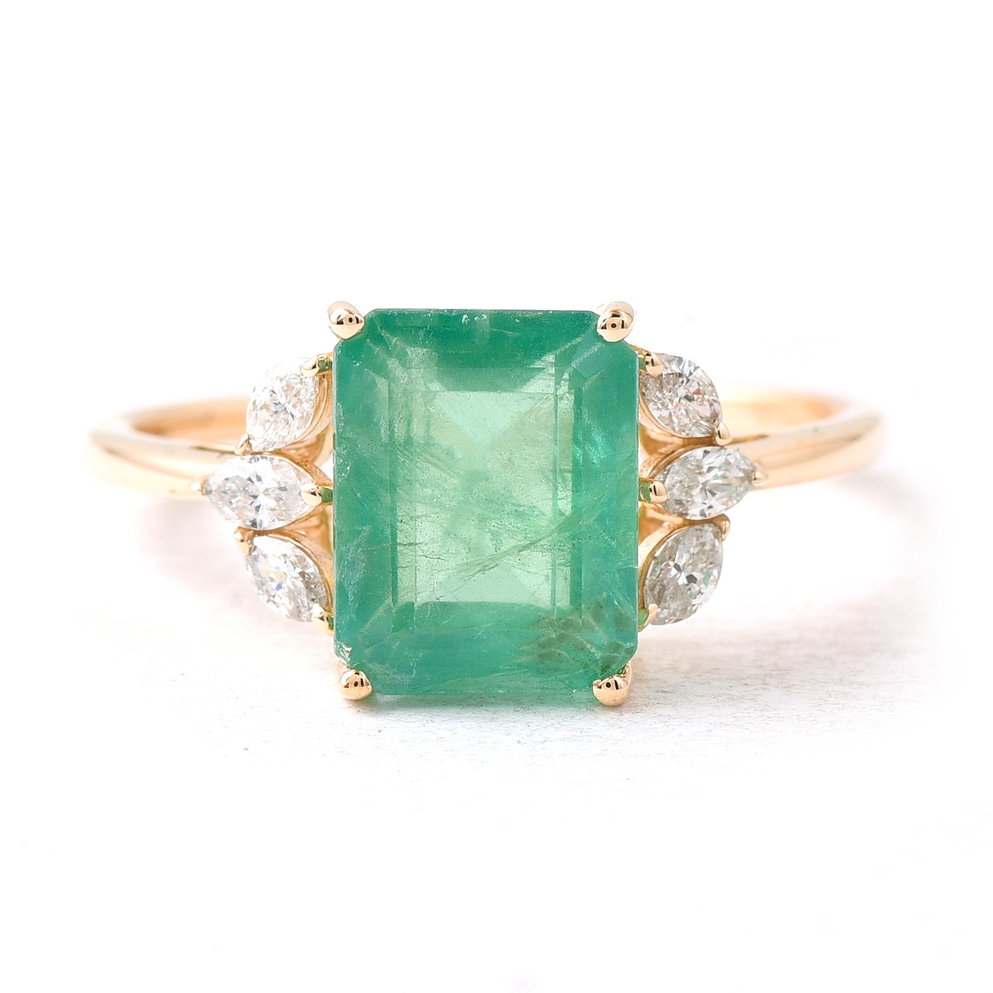 2.84 Ct Octagon Emerald 14K Gold Ring