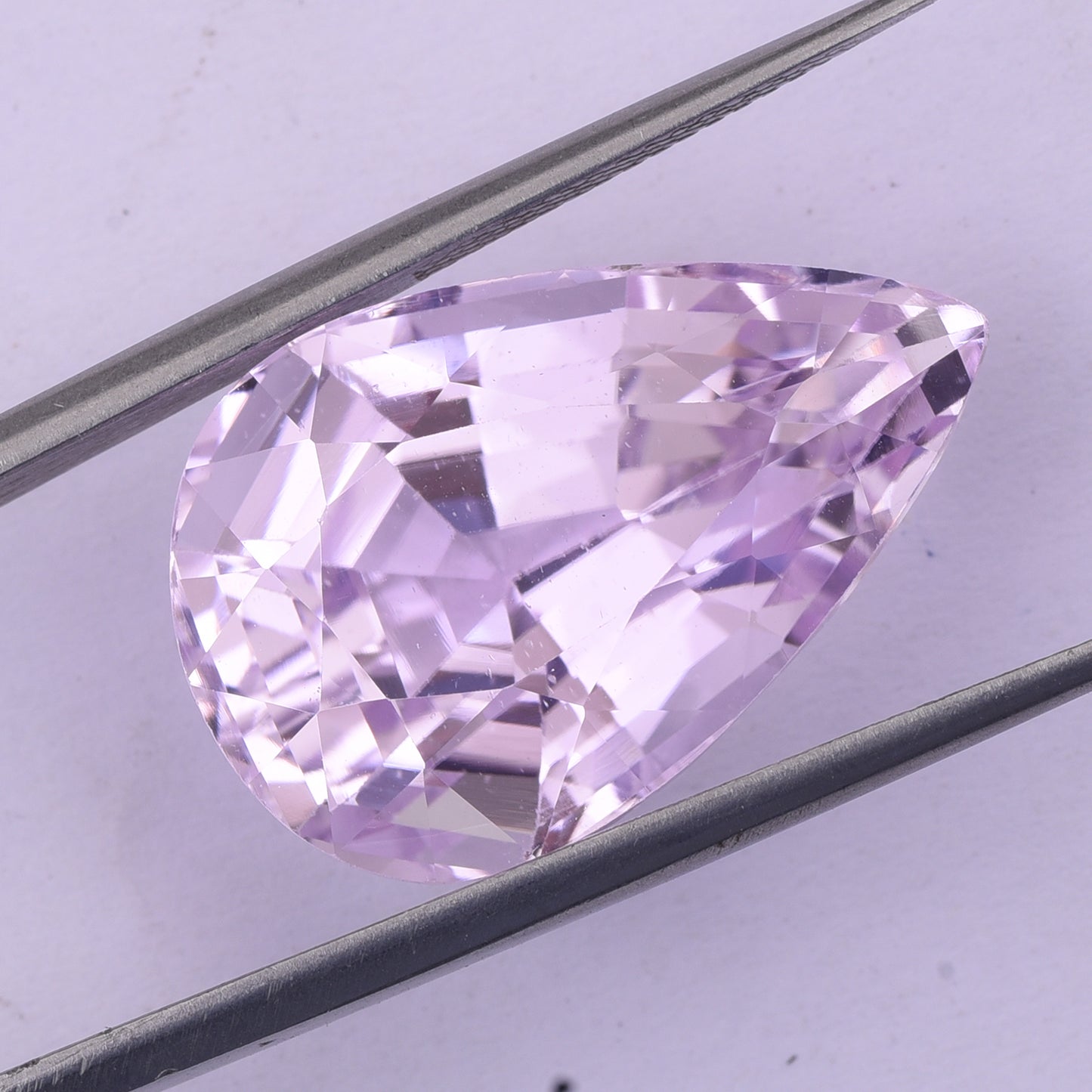 26.22 Natural Spodumene Kunzite Pear Mixed Cut Gemstone