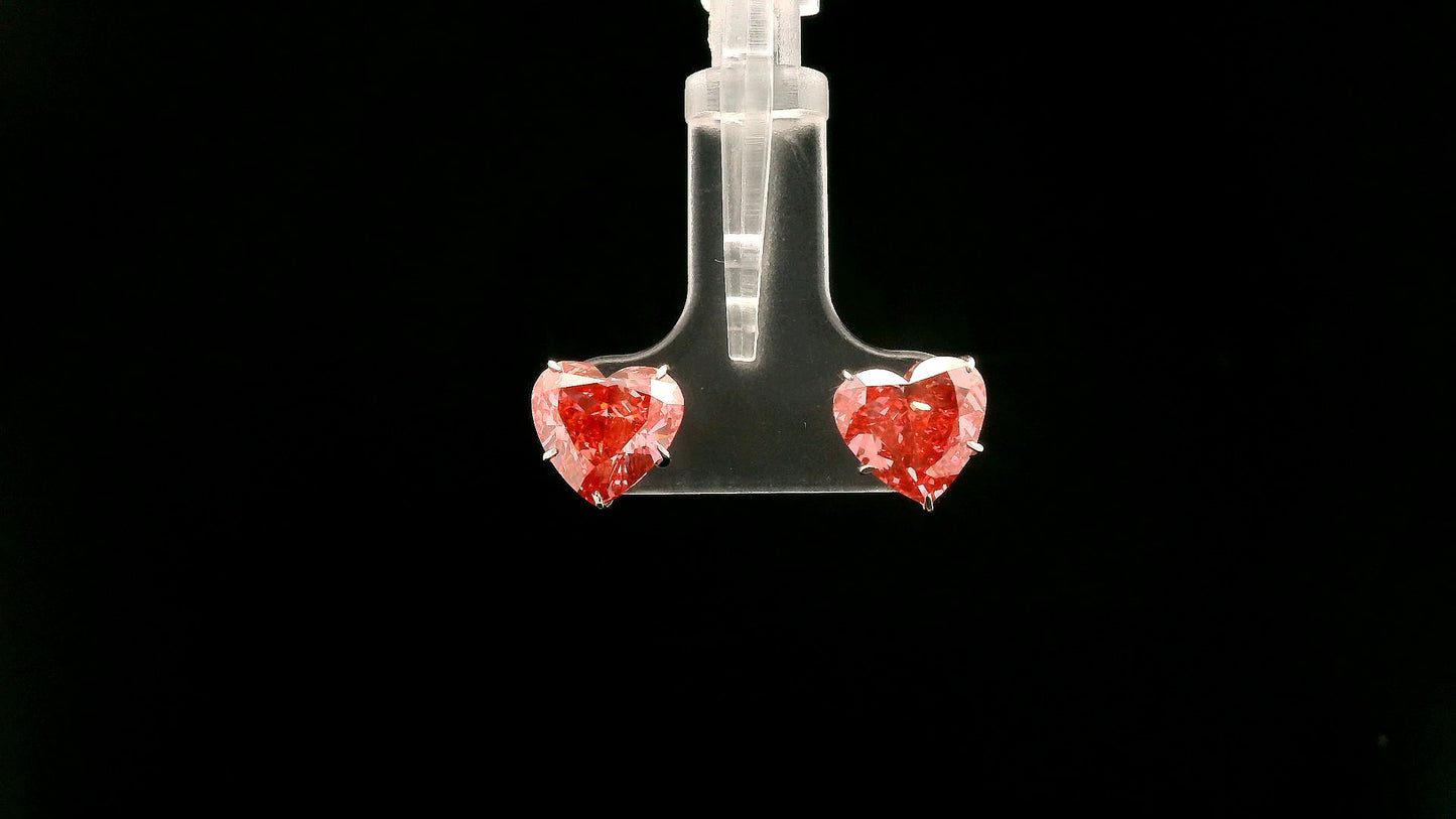 4.17 Carats Pink Lab Grown Diamond 14K Gold Earrings