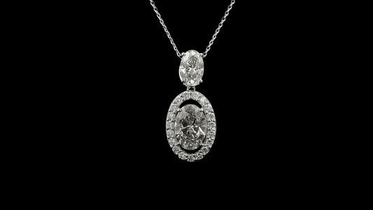 3.51 Carats Lab Grown Diamond 14K Gold Pendant