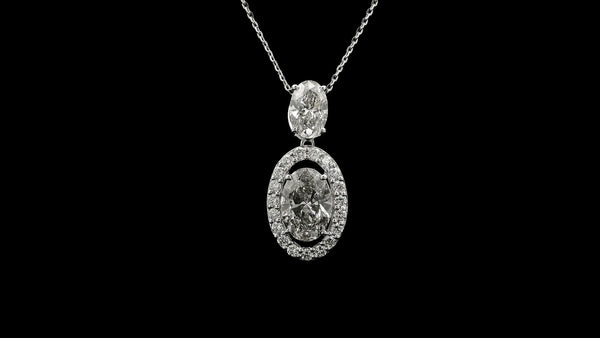 3.51 Carats Lab Grown Diamond 14K Gold Pendant