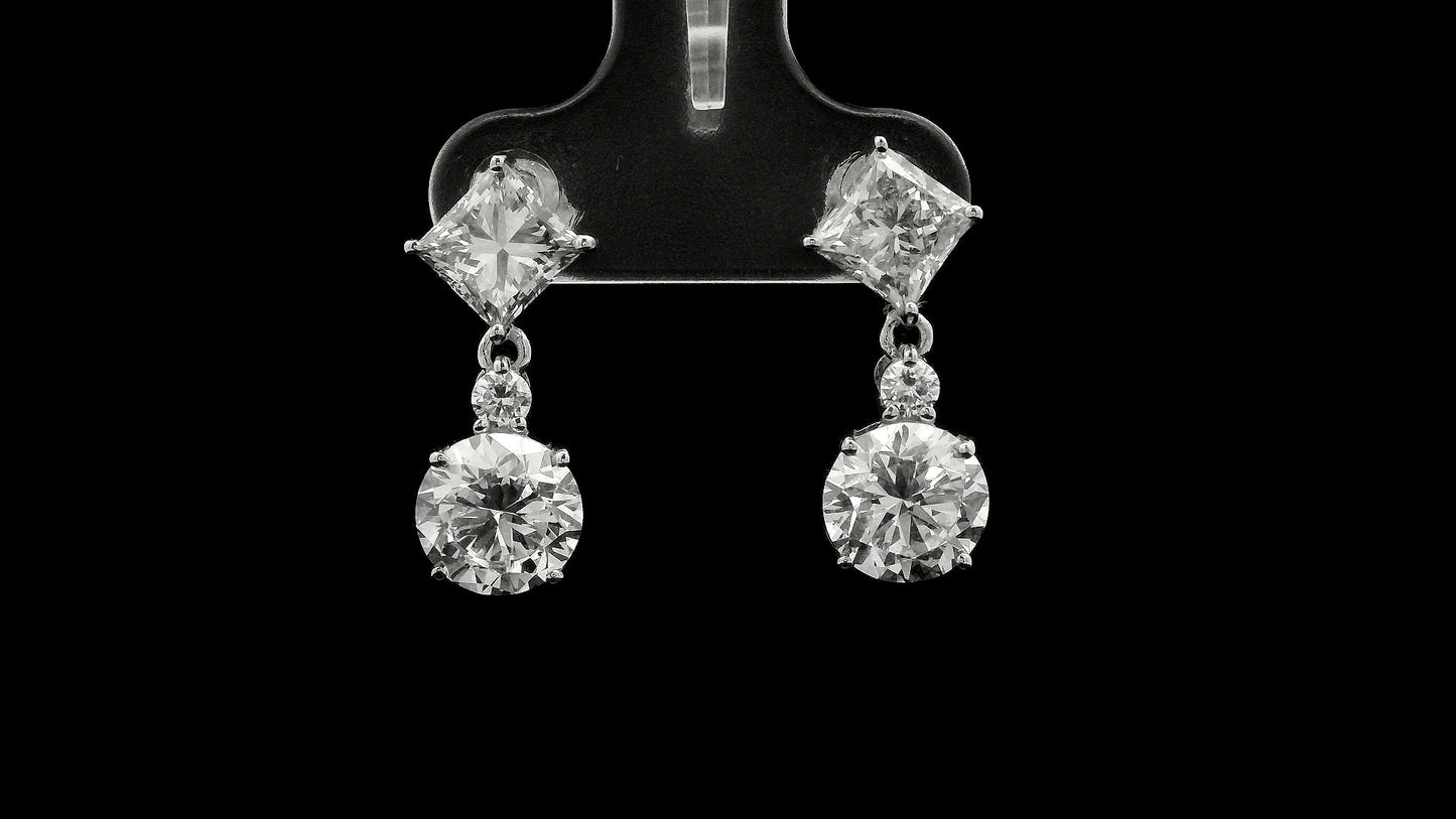 5.19 Carats Lab Grown Diamond 14K Gold Earrings