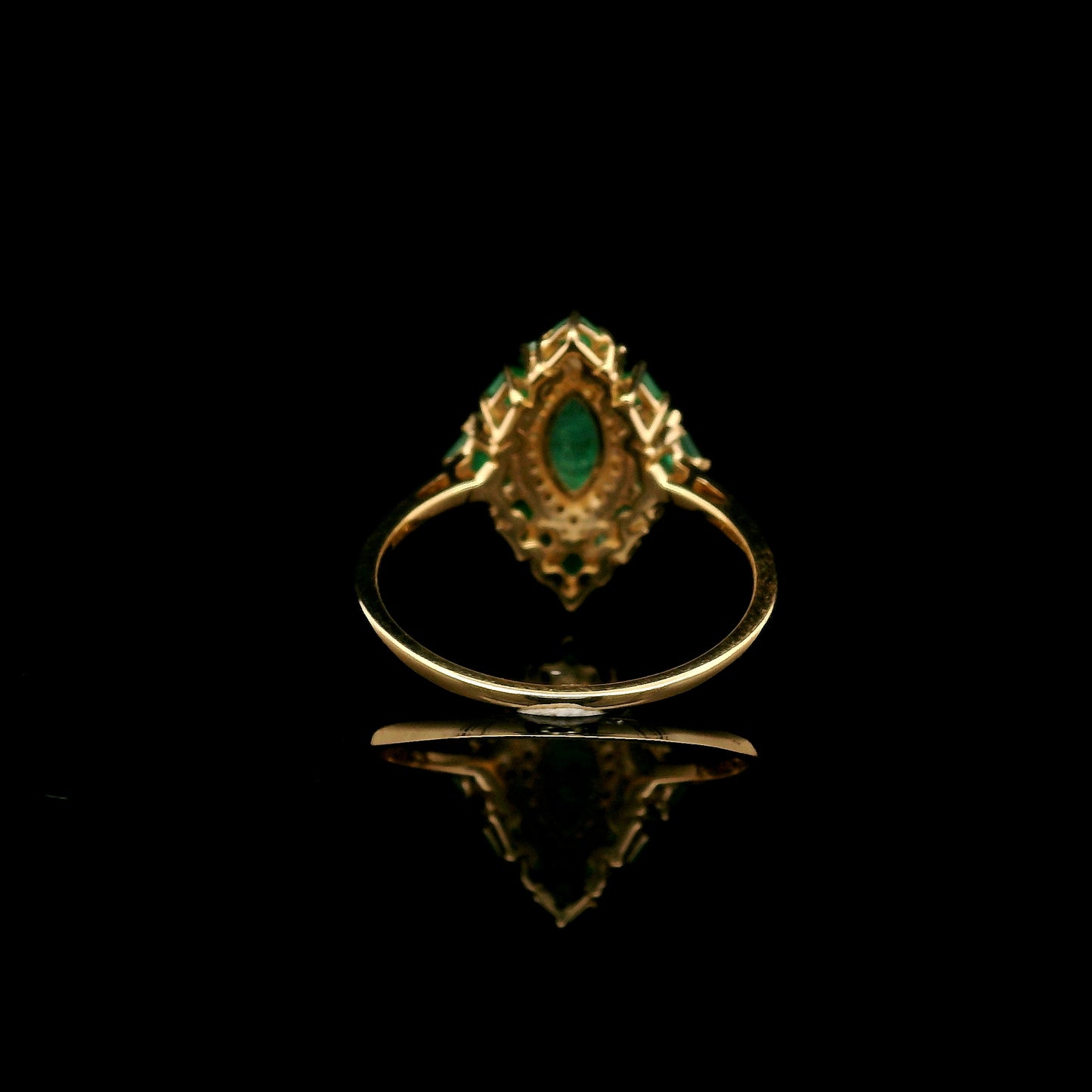 0.91 Ct Marquise Emerald 14K Gold Ring