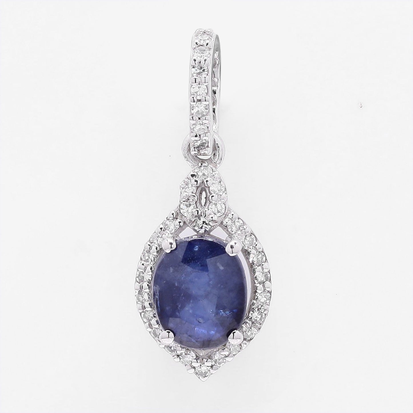 1.17 Ct Oval Mixed Cut Natural Sapphire 950 Platinum Pendant