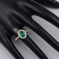 1.08 Ct Oval Emerald 9K Gold Ring