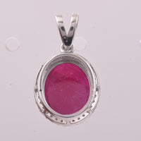 5.43 Ct Oval Cabochon Cut Natural Ruby 950 Platinum Pendant