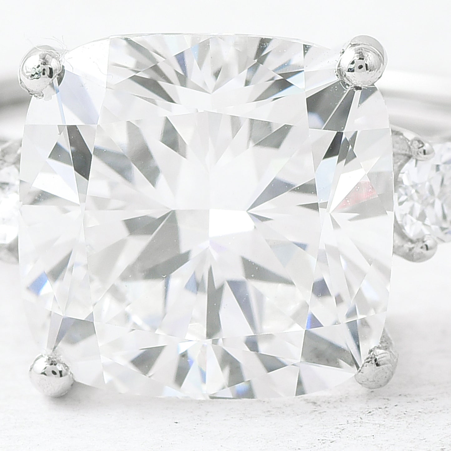 6.96 Ct Cushion Lab Grown Diamond 950 Platinum Ring