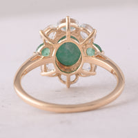 2.76 Ct Oval Emerald 9K Gold Ring
