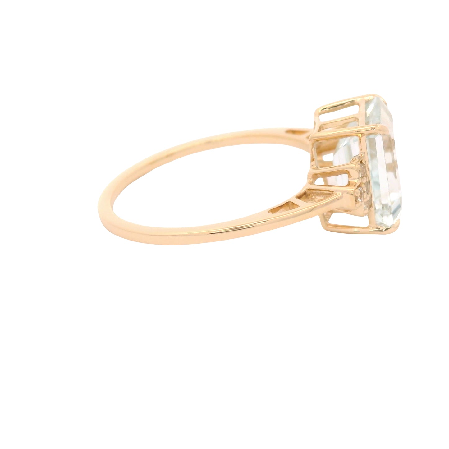 2.50 Ct Octagon Aquamarine 14K Gold Ring