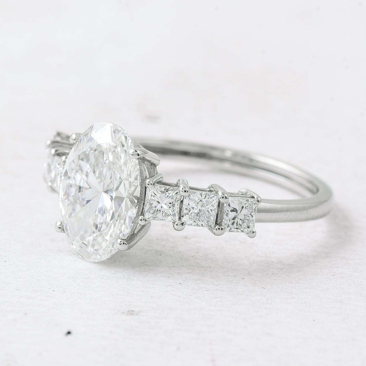 2.74 Ct Oval Lab Grown Diamond 950 Platinum Ring