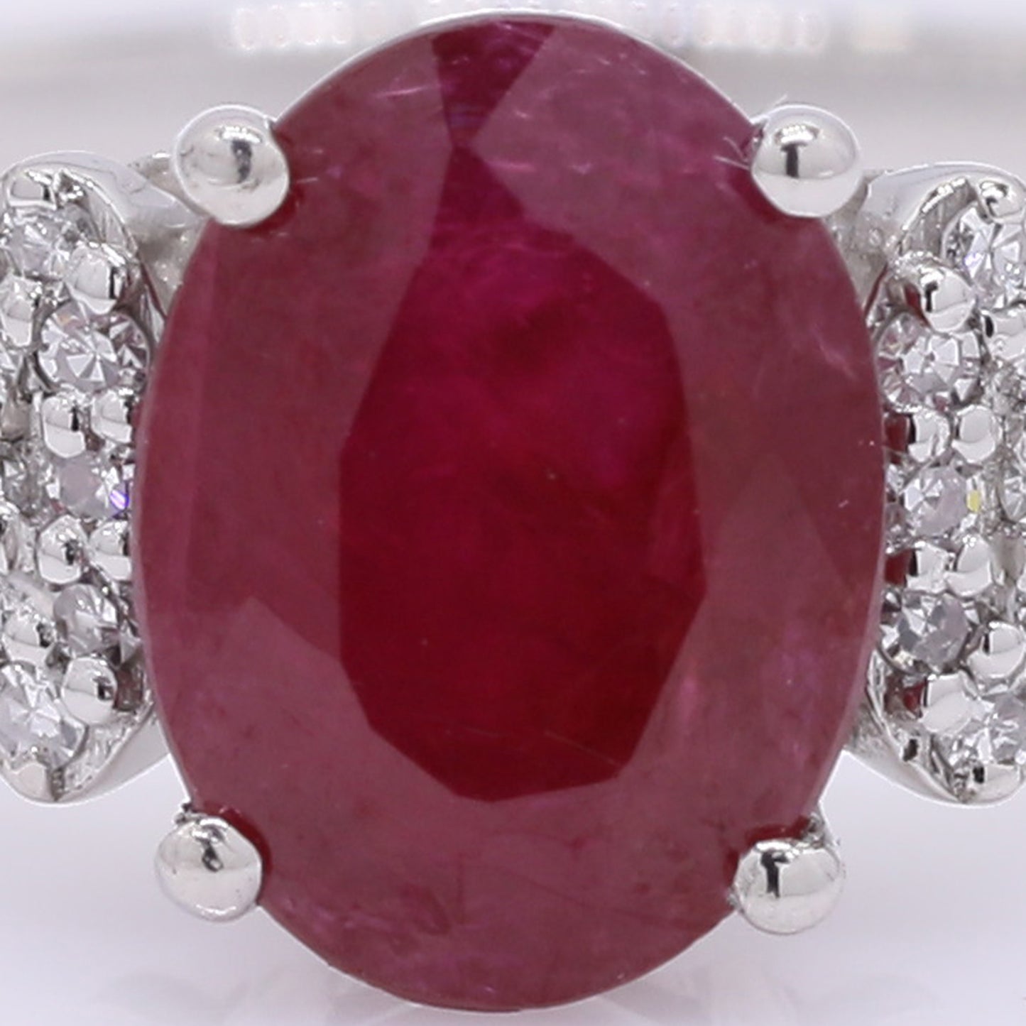1.54 Ct Oval Mixed Cut Natural Ruby 950 Platinum Ring
