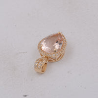 2.57 Ct Pear Morganite 9K Gold Pendant