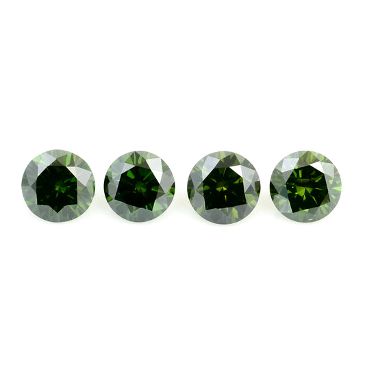 0.73 Green Diamond Round Loose Gemstone