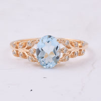1.42 Ct Oval Natural Topaz 14K Gold Ring