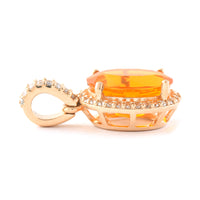 1.81 Ct Oval Mixed Cut Natural Fire Opal 14K Gold Pendant