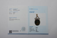 3.70 Ct Oval Mixed Cut Natural Bi Coloured Sapphire 14K Gold Pendant