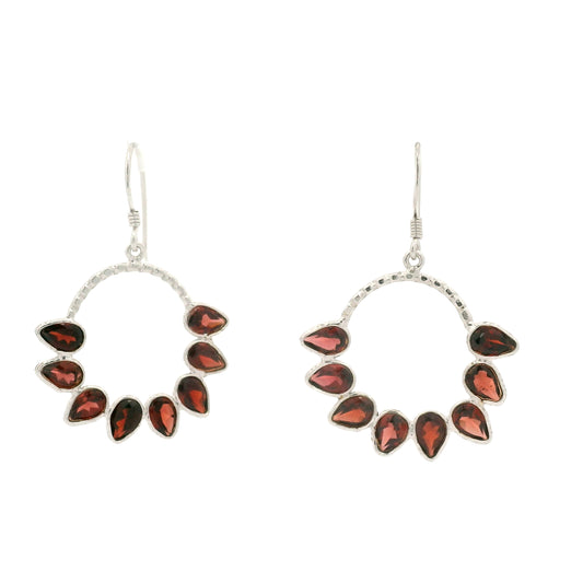 8.45 Ct Garnet 925 Sterling Silver Earrings