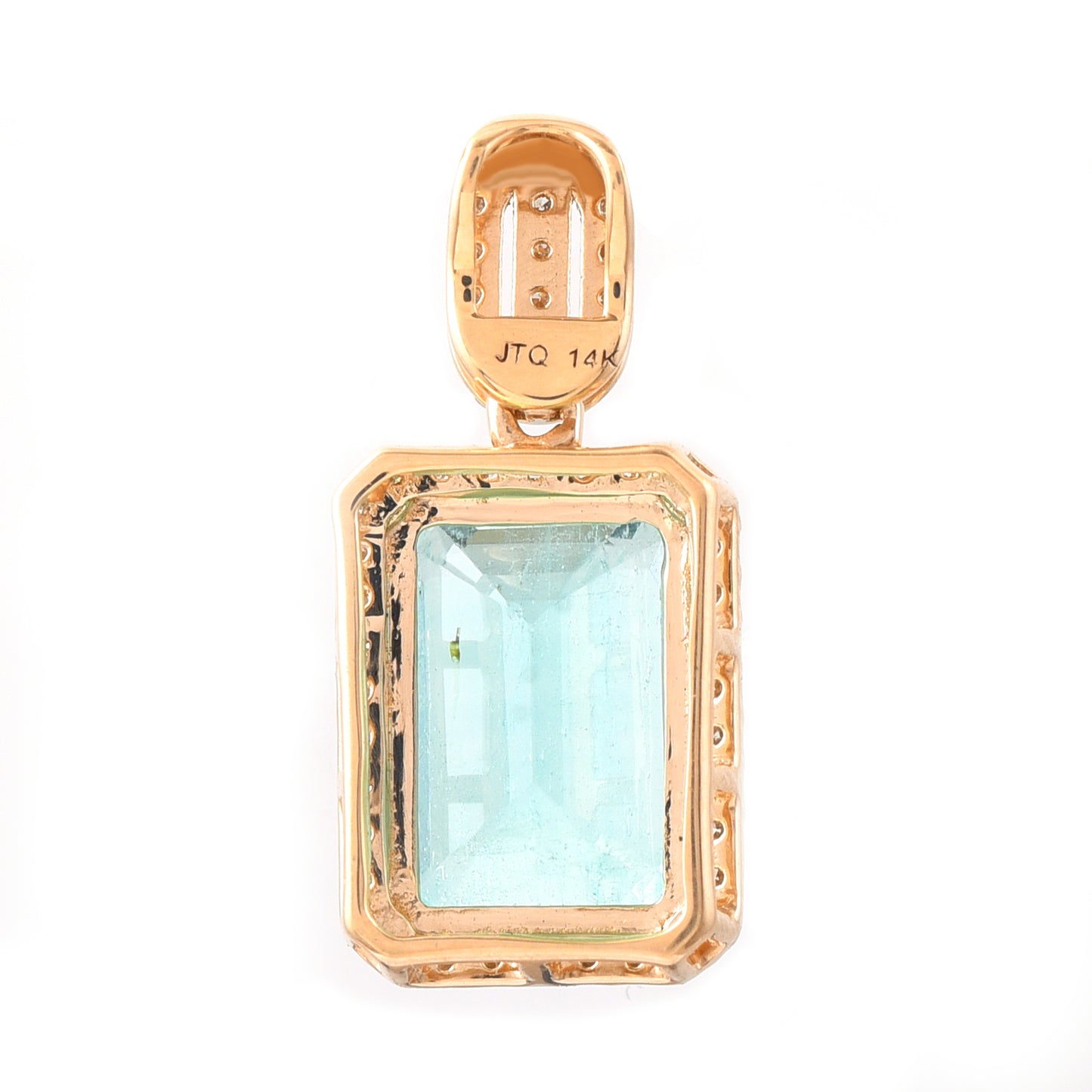 2.50 Ct Octagon Step Cut Natural Emerald 14K Gold Pendant