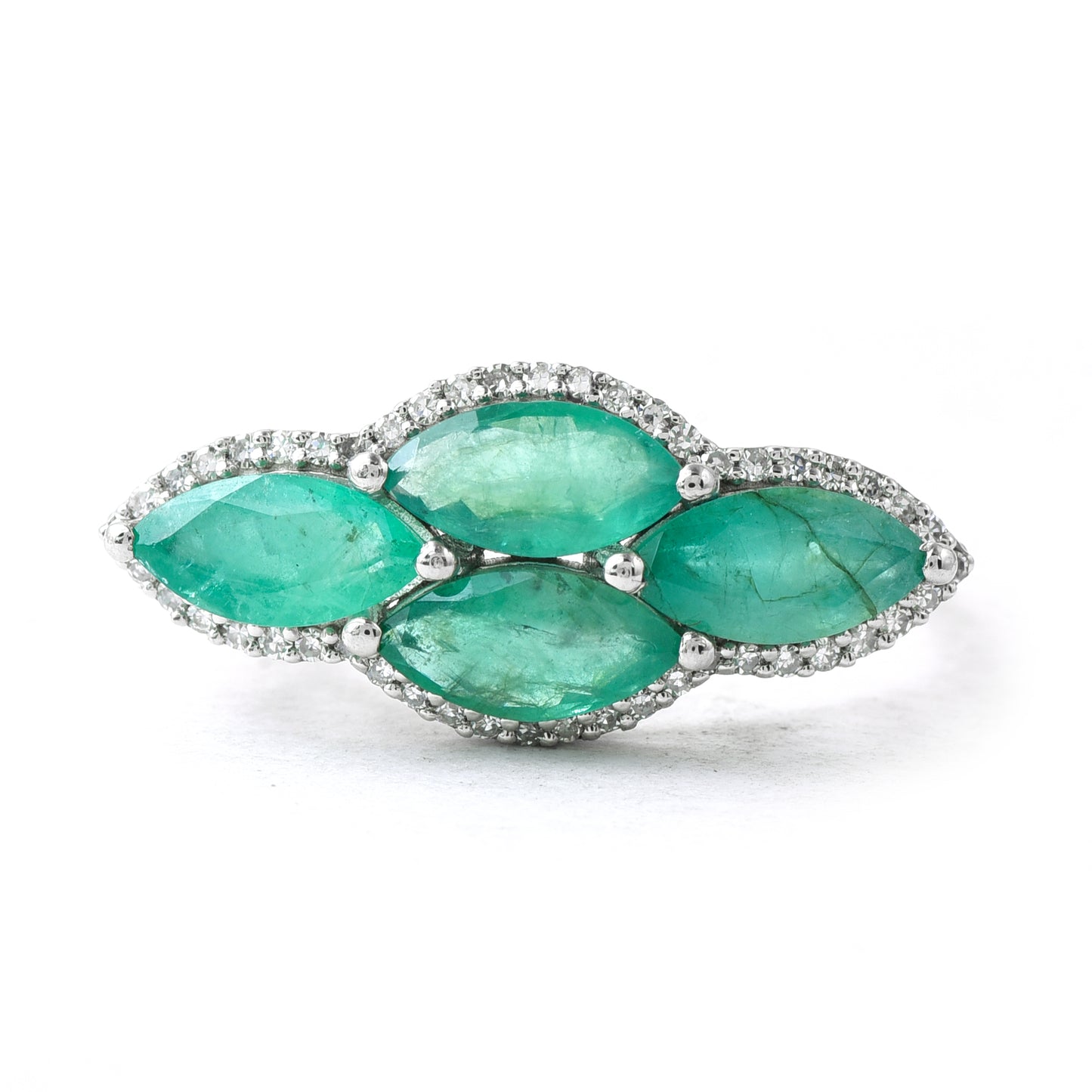 2.25 Ct Marquise Emerald 950 Platinum Ring