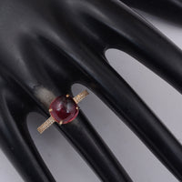 3.47 Ct Cushion Tourmaline 9K Gold Ring