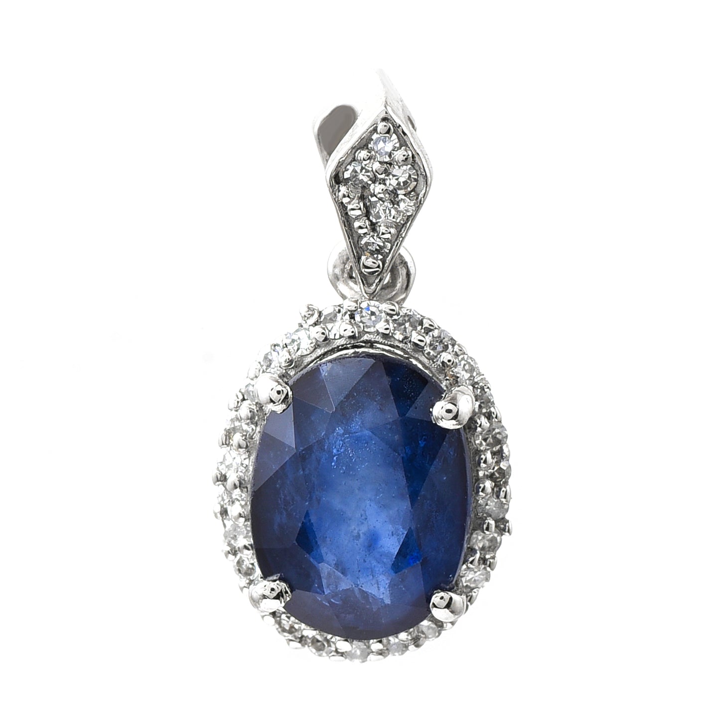 1.85 Ct Oval Sapphire 950 Platinum Pendant