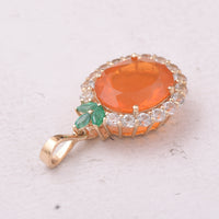 3.46 Ct Oval Fire Opal 9K Gold Pendant