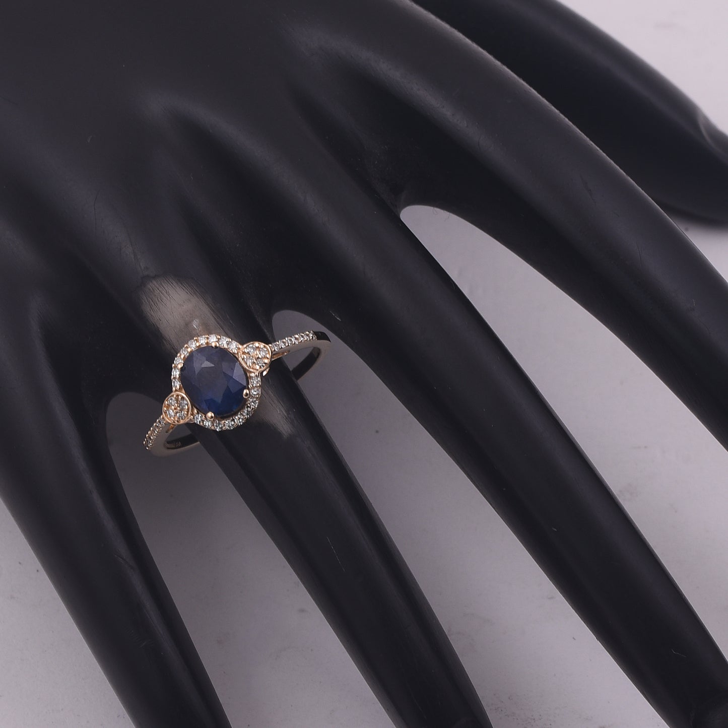 1.49 Ct Oval Mixed Cut Natural Sapphire 14K Gold Ring