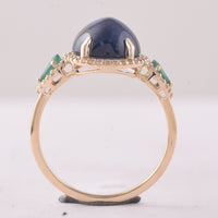 6.80 Ct Oval Sapphire 9K Gold Ring
