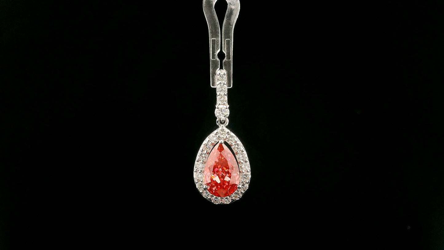 2.60 Carats Pink Lab Grown Diamond 14K Gold Pendant