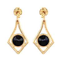 3.44 Ct Round Mixed Cut Natural Corundum Sapphire 14K Gold Earrings